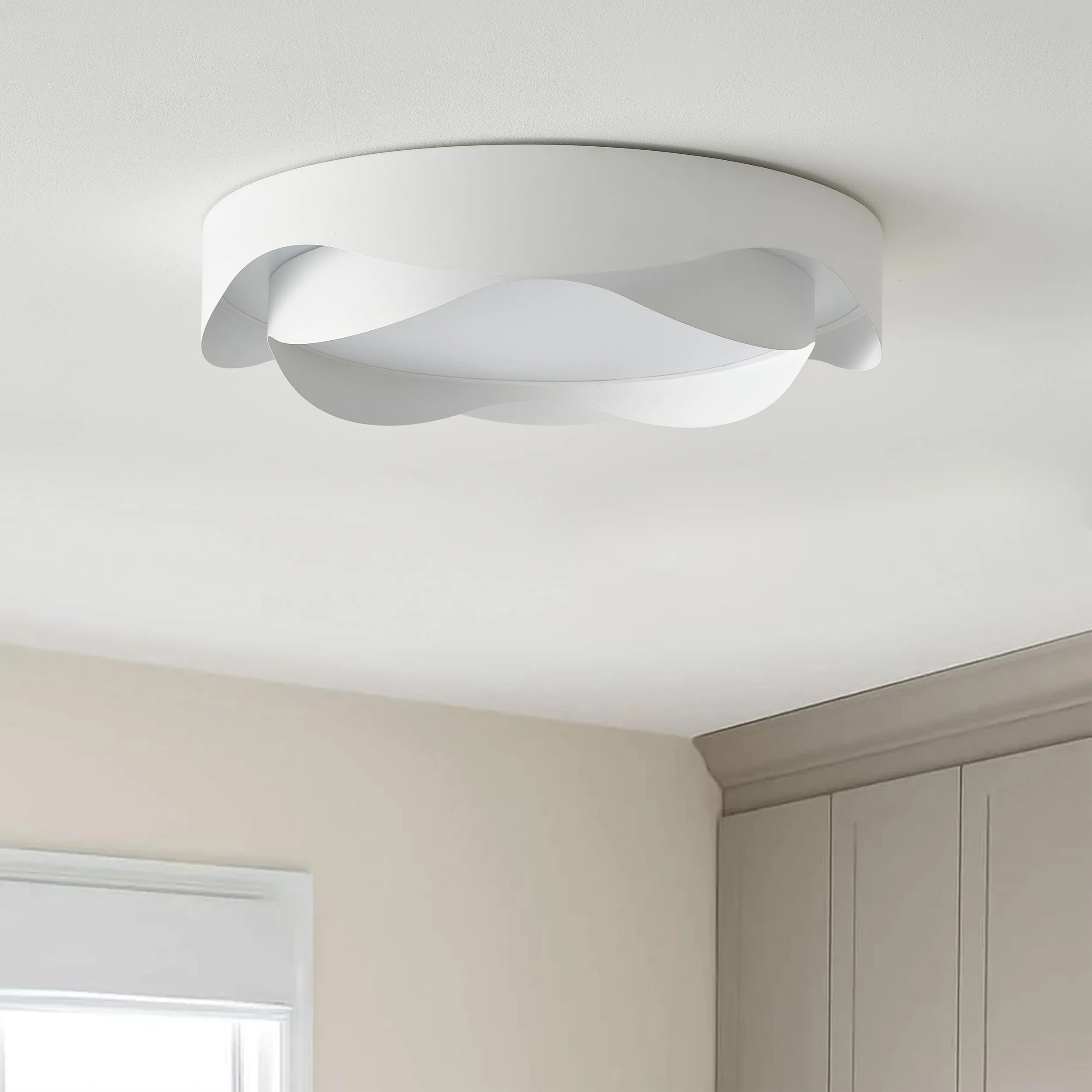 1-Light Dimmable Lotus Shape LED Flush Mount Lighting