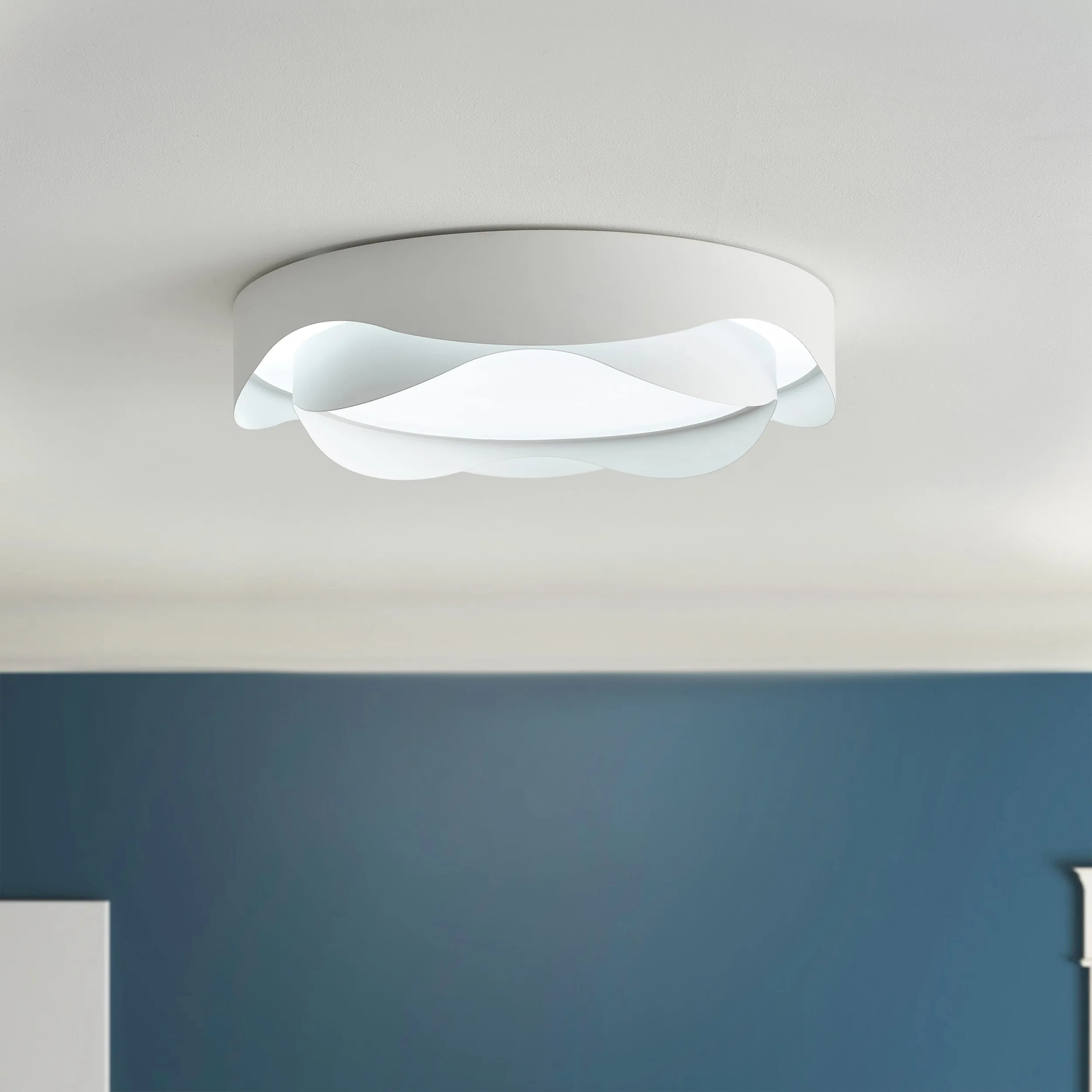 1-Light Dimmable Lotus Shape LED Flush Mount Lighting