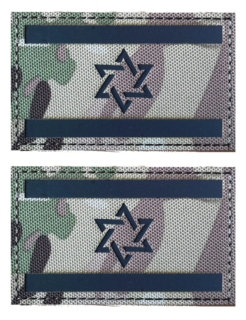 2 PCS AliPlus Israel Flag Patches IR Infrared Reflective Patches Laser Cut Patch Tactical Morale Patch Hook and Loop(CP)