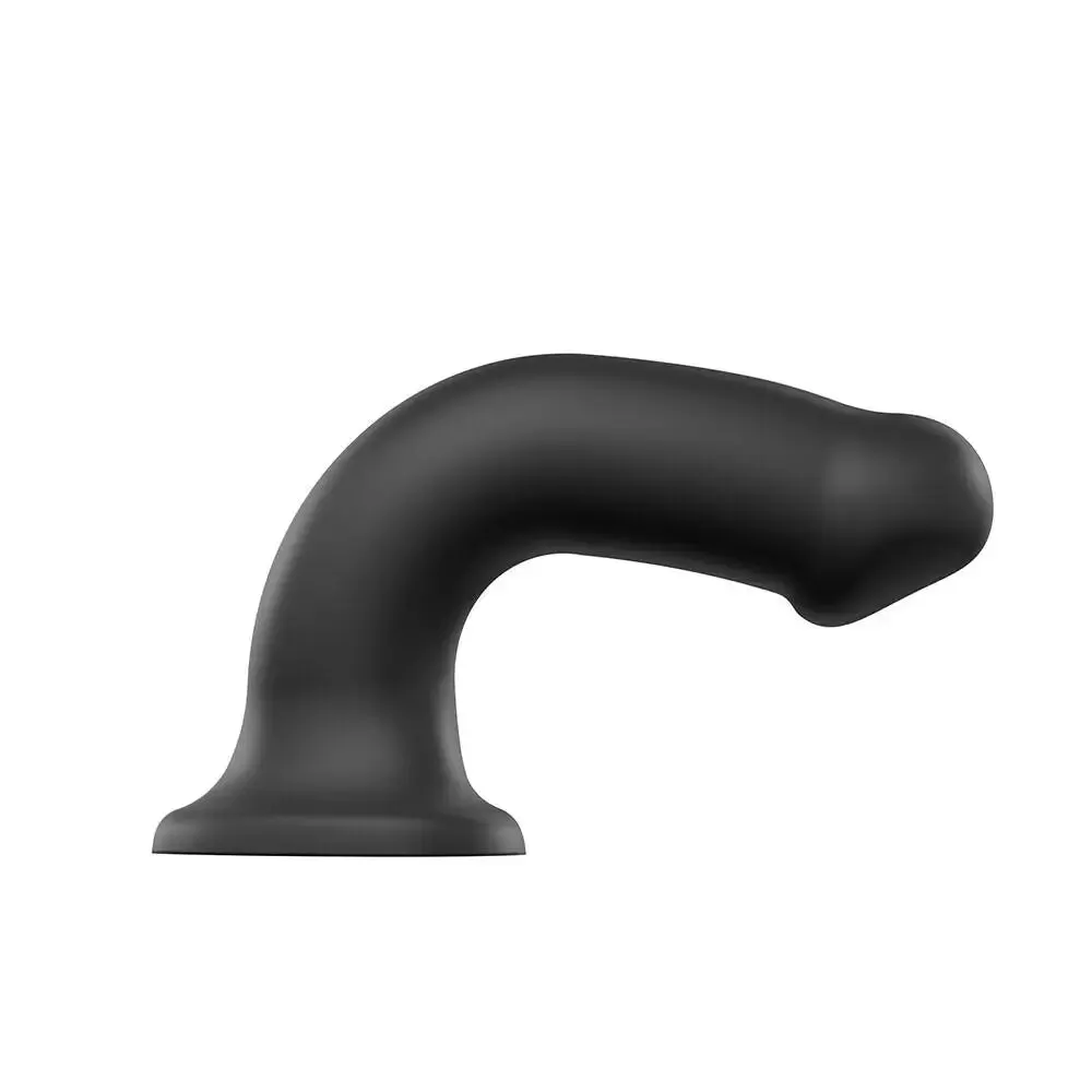 7.5-inch Strap on me Silicone Medium Bendable Black Dildo