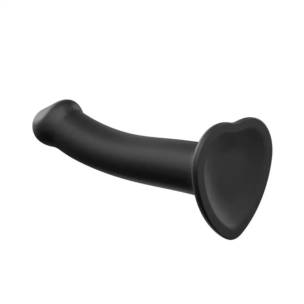 7.5-inch Strap on me Silicone Medium Bendable Black Dildo