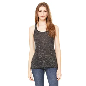 Bella   Canvas Women's Black Marble Flowy Racerback Tank