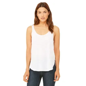 Bella   Canvas Women's White Slub Flowy Side Slit Tank