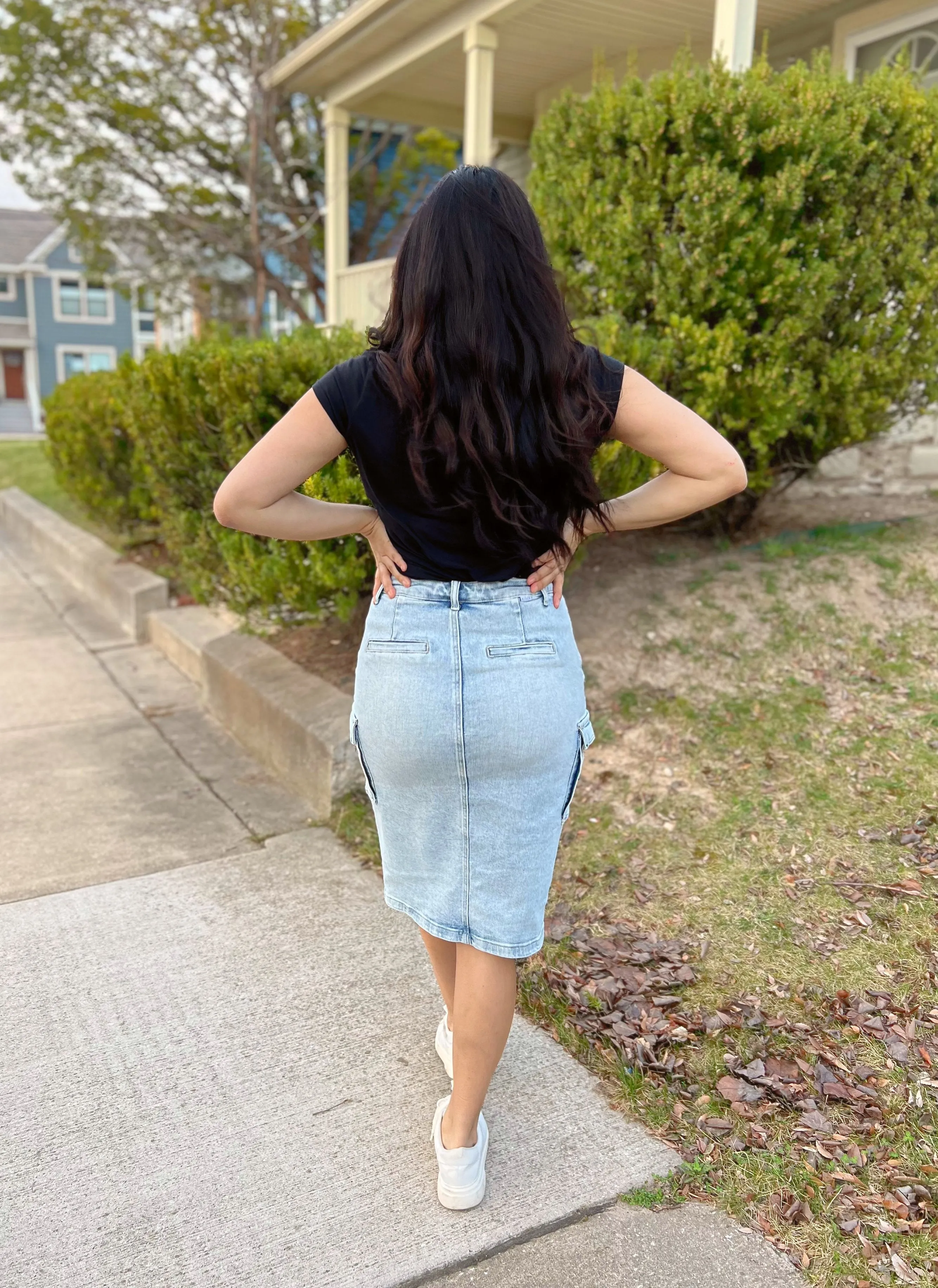 Candace Cargo Denim Skirt