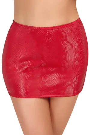 Cottelli Party Red Snakeskin Look Skirt