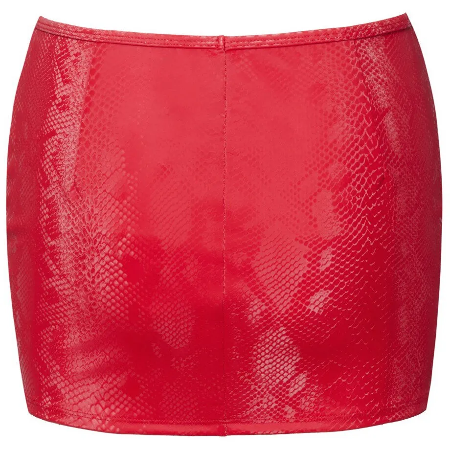 Cottelli Party Red Snakeskin Look Skirt