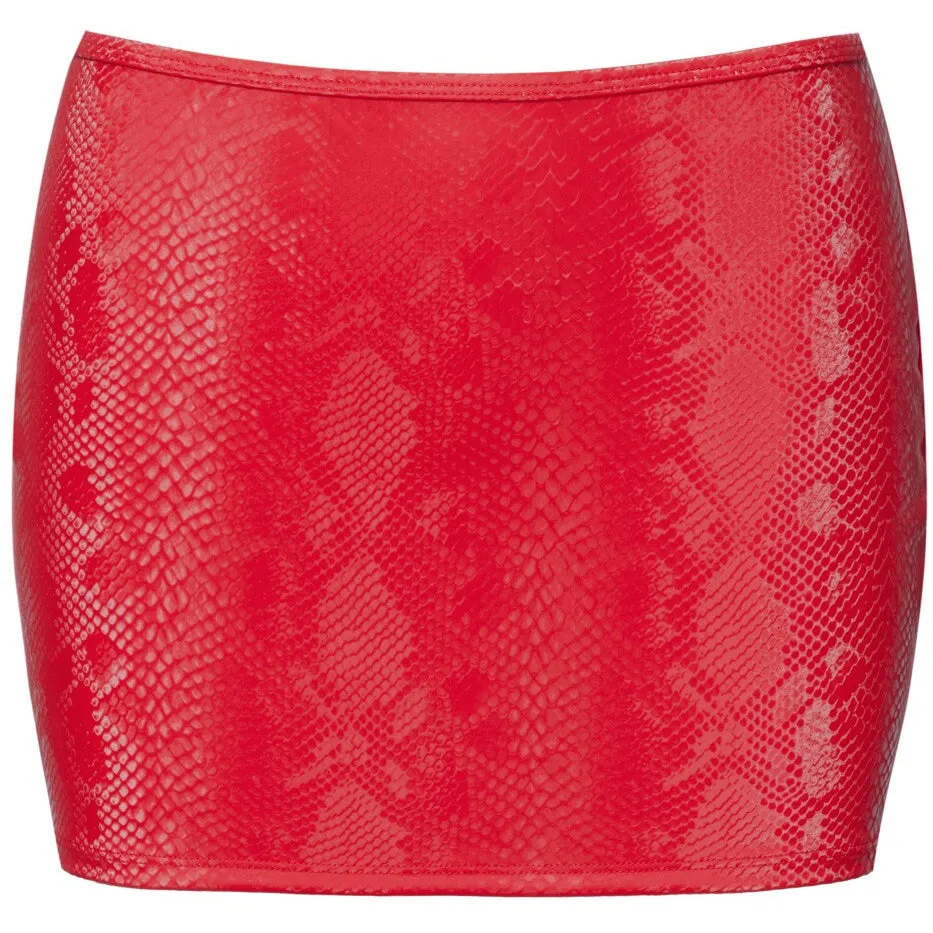 Cottelli Party Red Snakeskin Look Skirt