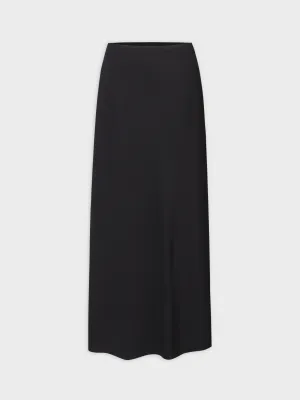 Crinkle Cotton Skirt 38"-Black