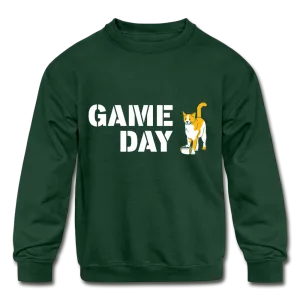 Game Day Cat Kids' Crewneck Sweatshirt