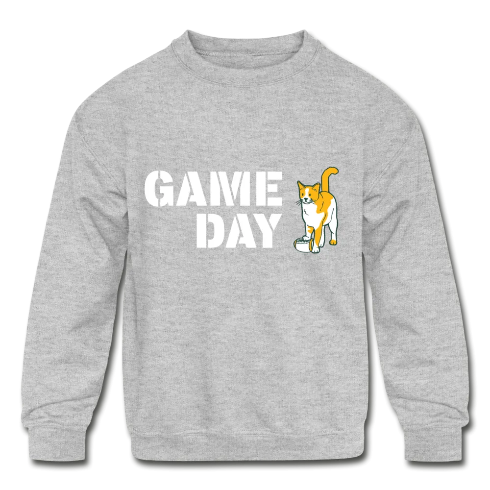 Game Day Cat Kids' Crewneck Sweatshirt