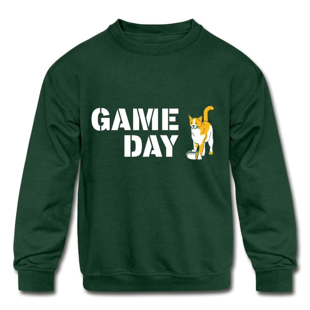 Game Day Cat Kids' Crewneck Sweatshirt