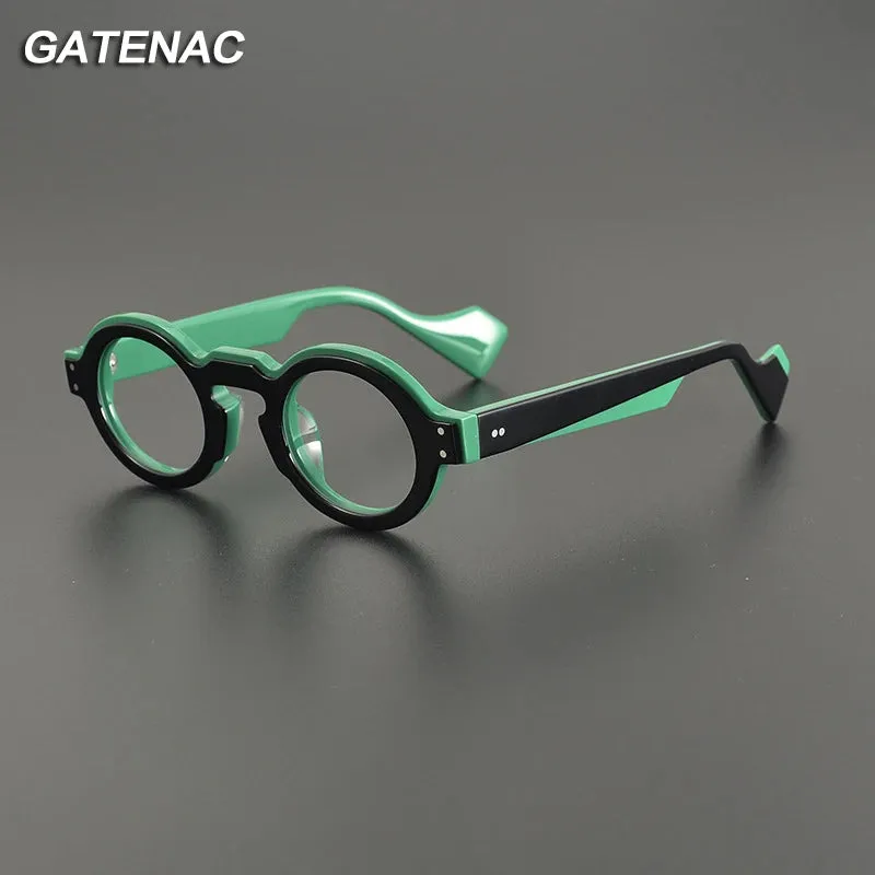 Gatenac Unisex Full Rim Round Acetate Eyeglasses Gxyj1161