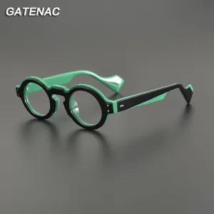 Gatenac Unisex Full Rim Round Acetate Eyeglasses Gxyj1161