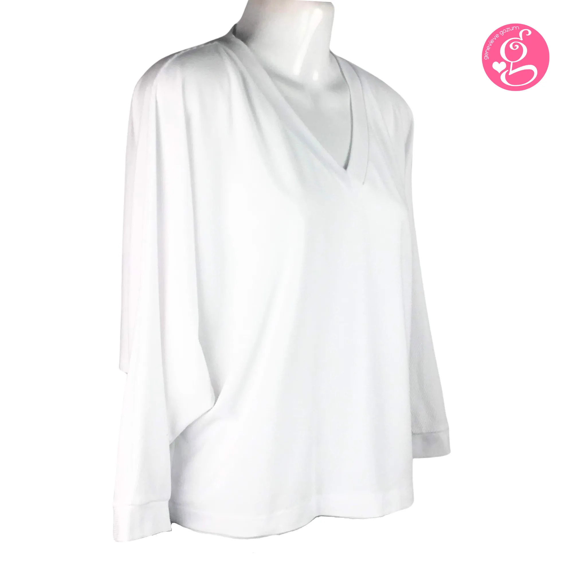 Genevieve Gozum Pullover Blouse with Dolman Sleeves & Turtle Neck