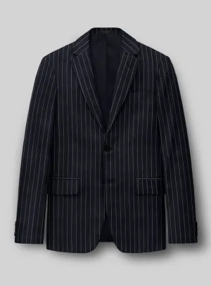 Hardy Minnis Deep Blue Rope Stripe Wool Jacket