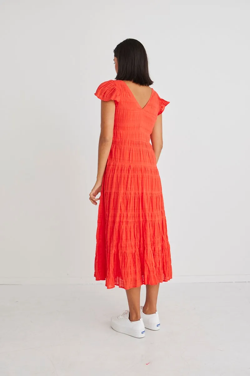 Ivy   Jack - Marley Sunset Cotton Sleeveless Tiered Maxi