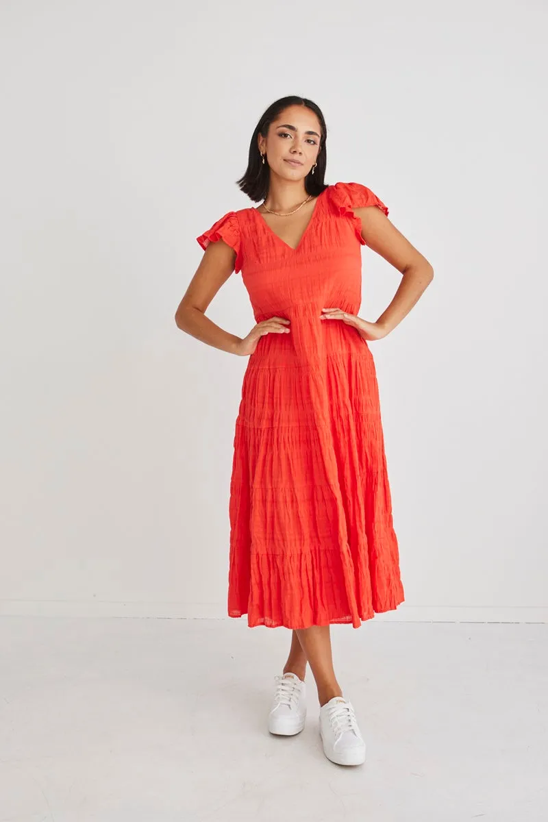 Ivy   Jack - Marley Sunset Cotton Sleeveless Tiered Maxi