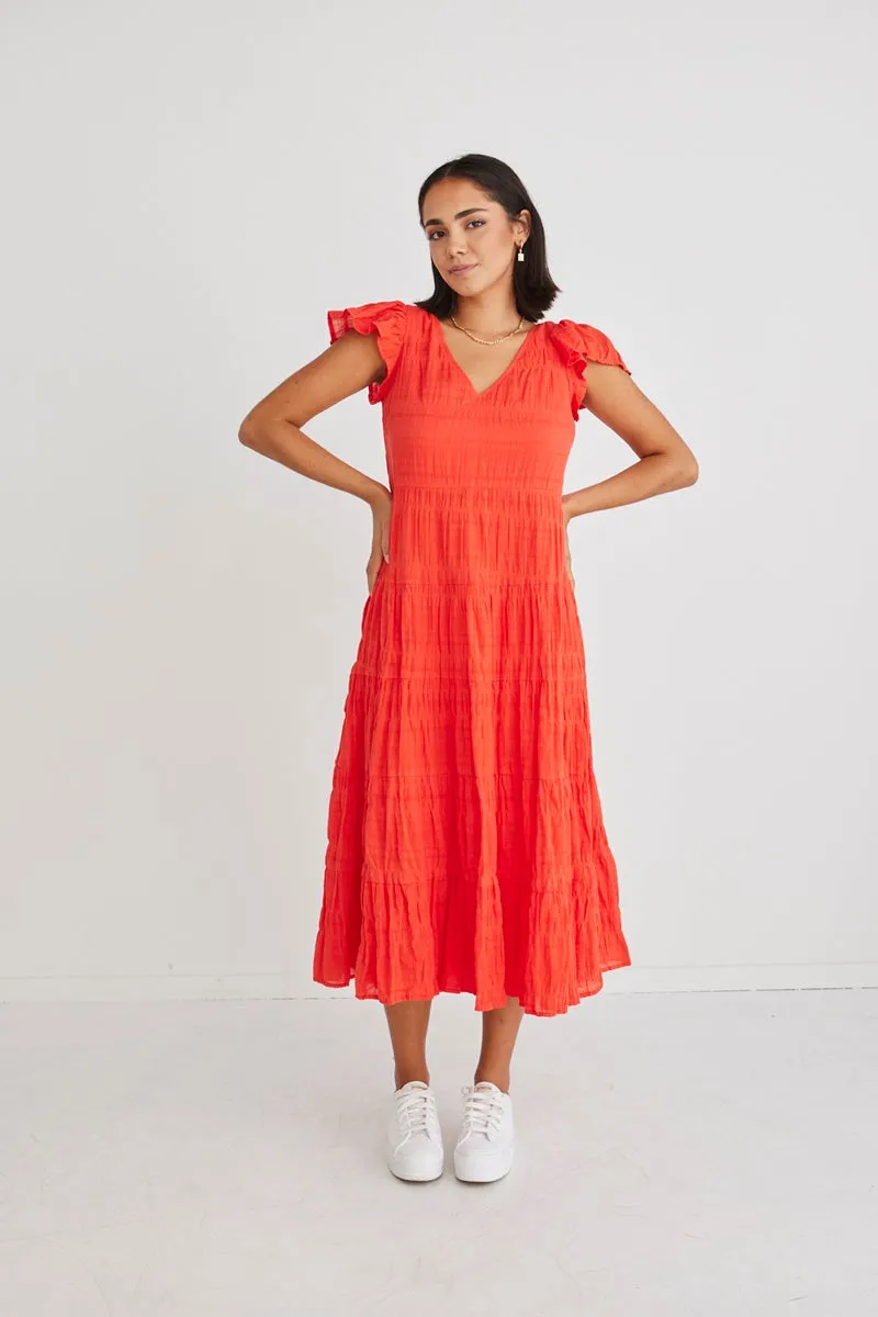 Ivy   Jack - Marley Sunset Cotton Sleeveless Tiered Maxi