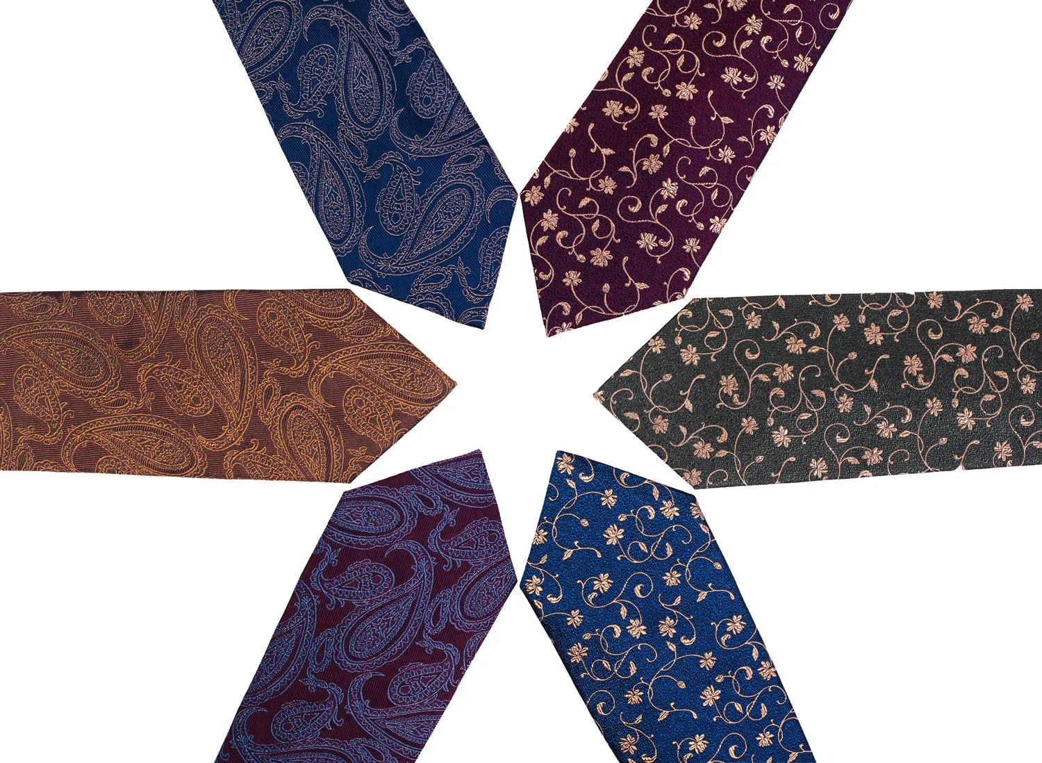 Kingsbury  Floral Silk Tie, Navy / Gold