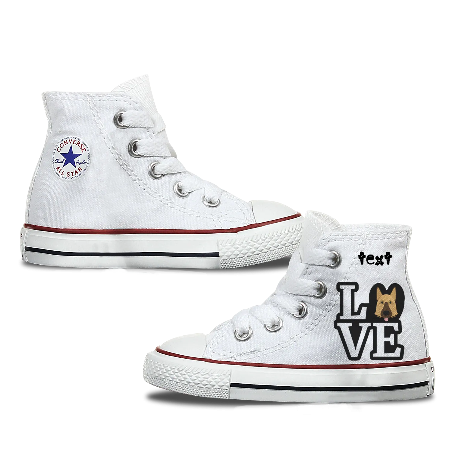 Love German Shepherd Kids Personalised Converse