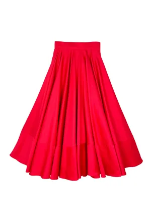 Lucinda Circle Skirt - Red Poplin