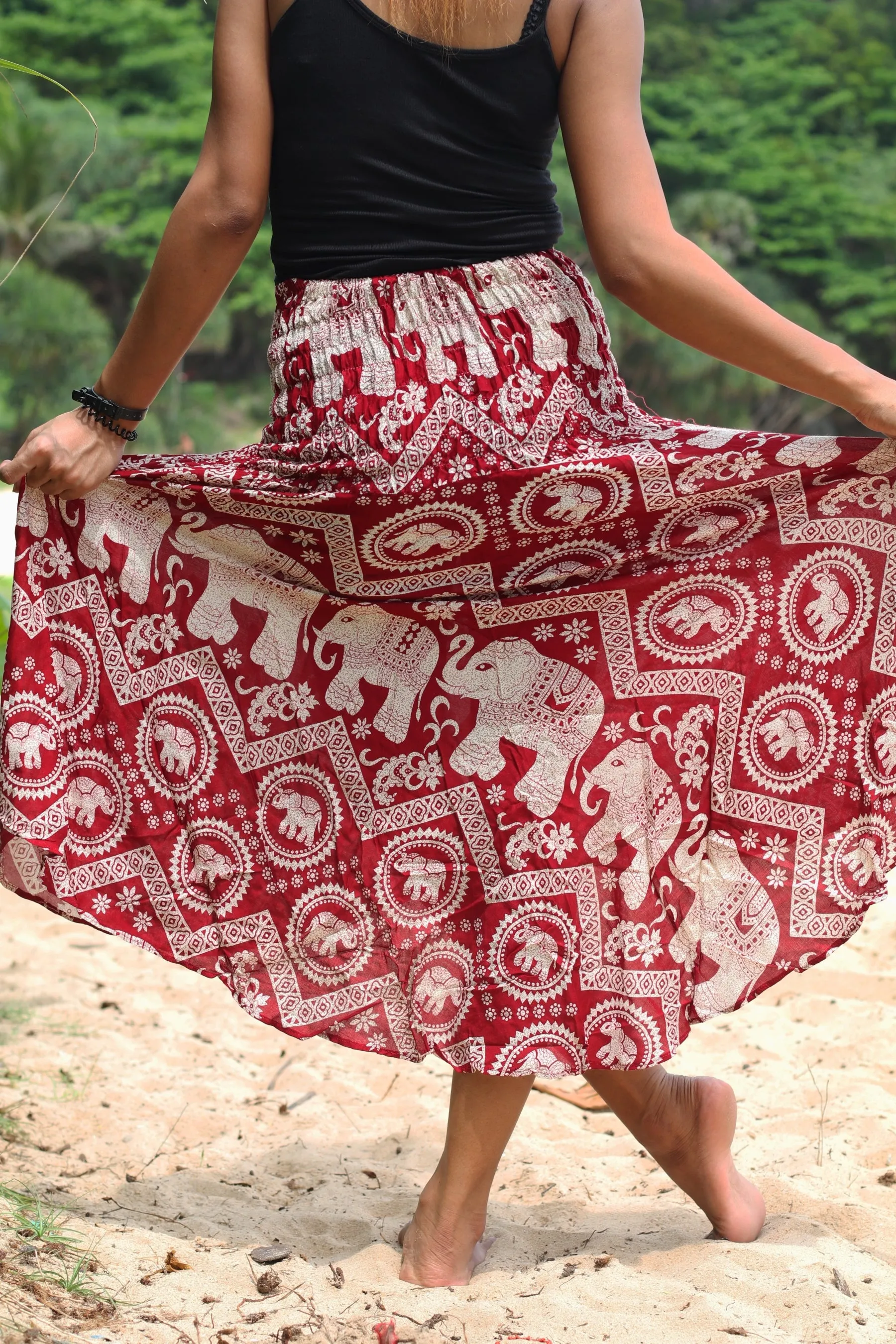 Maxi Dresses Women Long Skirts Boho Beach Gypsy Elephant Floral Bohemian Festival