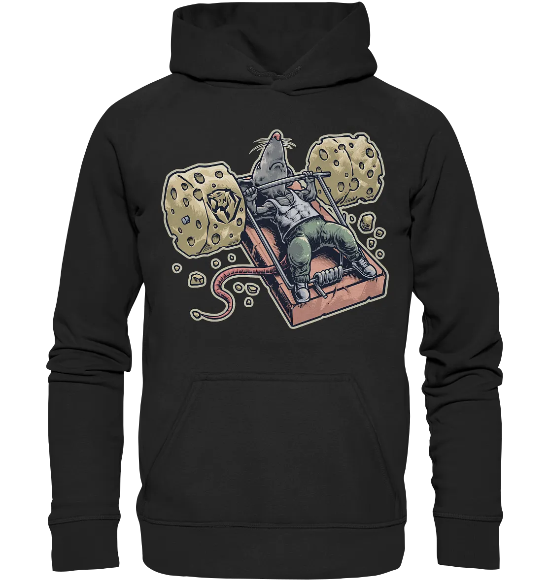 Mighty Mouse Benchpressing Hoodie (EU)