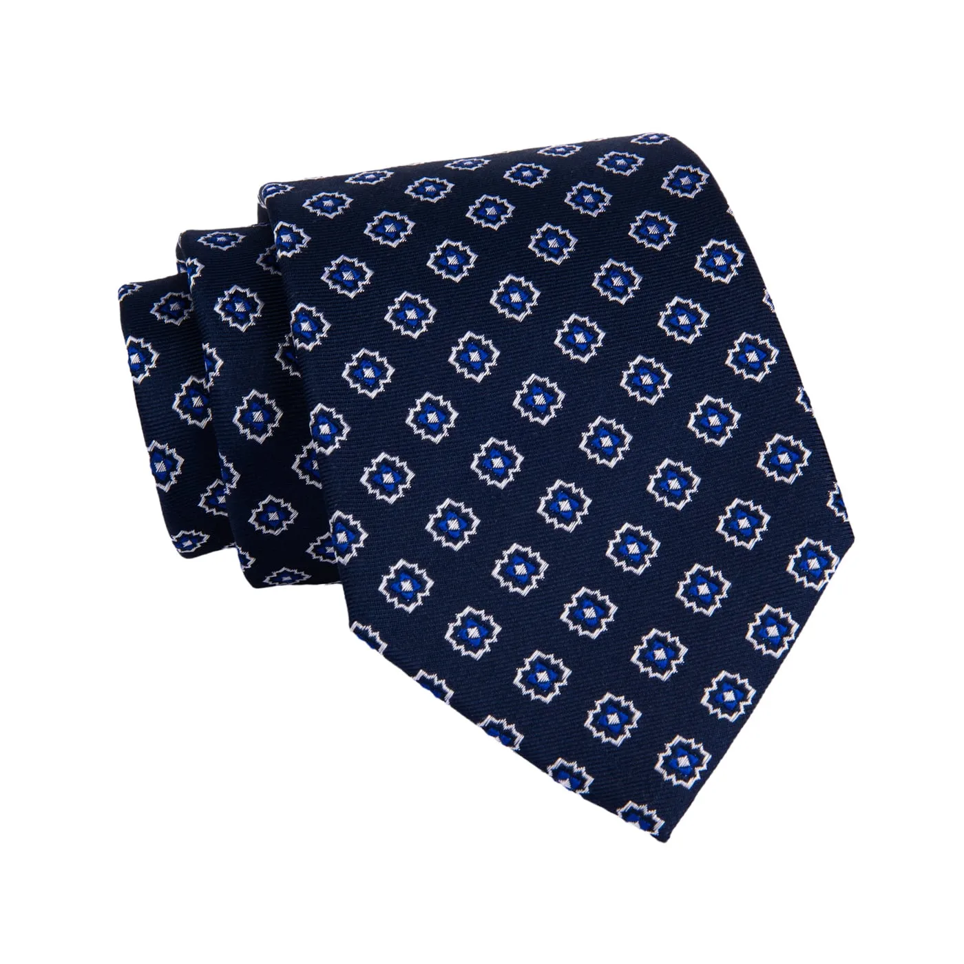 Monterey Foulard Silk Tie, Navy / Blue