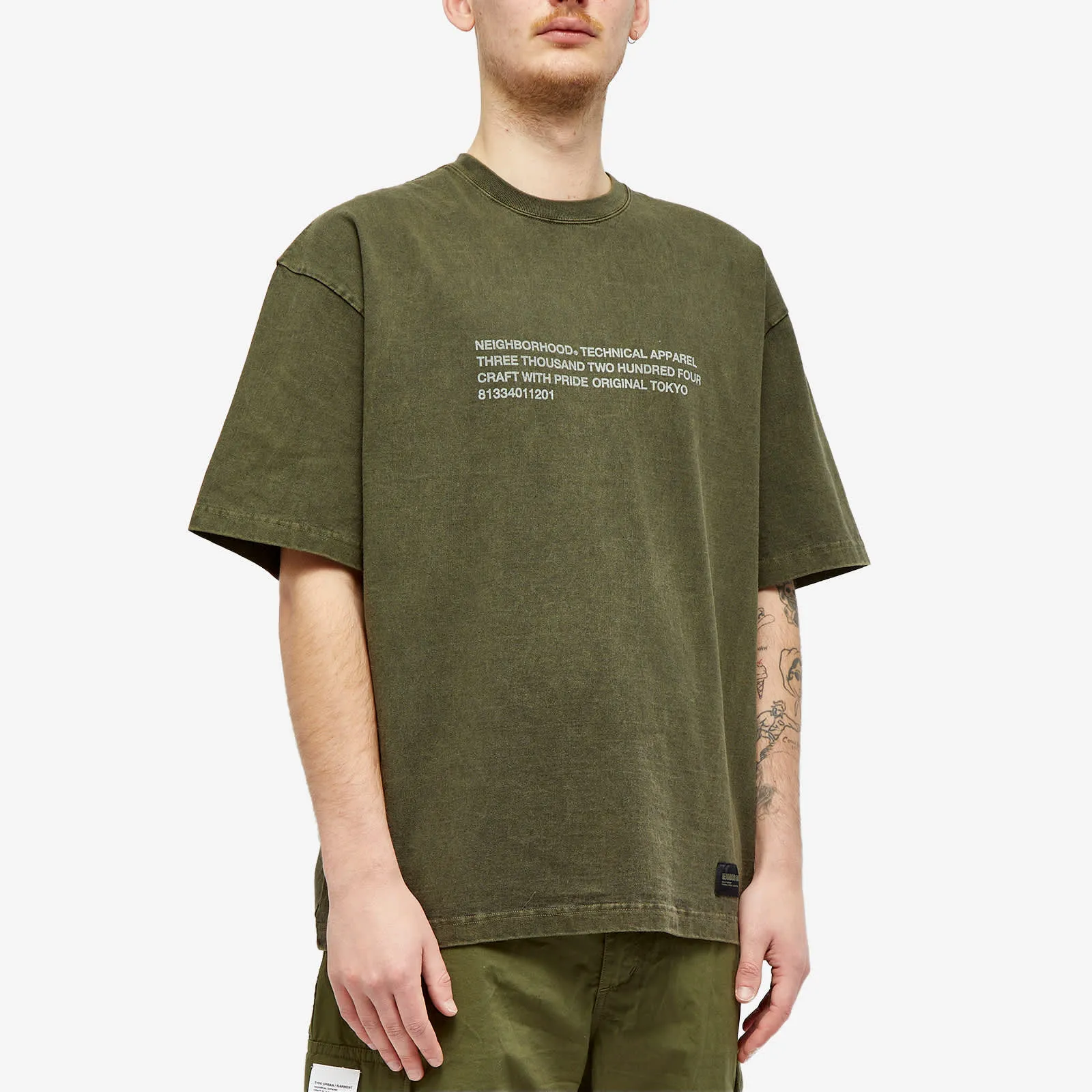 Neighborhood Pigment Dyed T-Shirt in Olive Drab