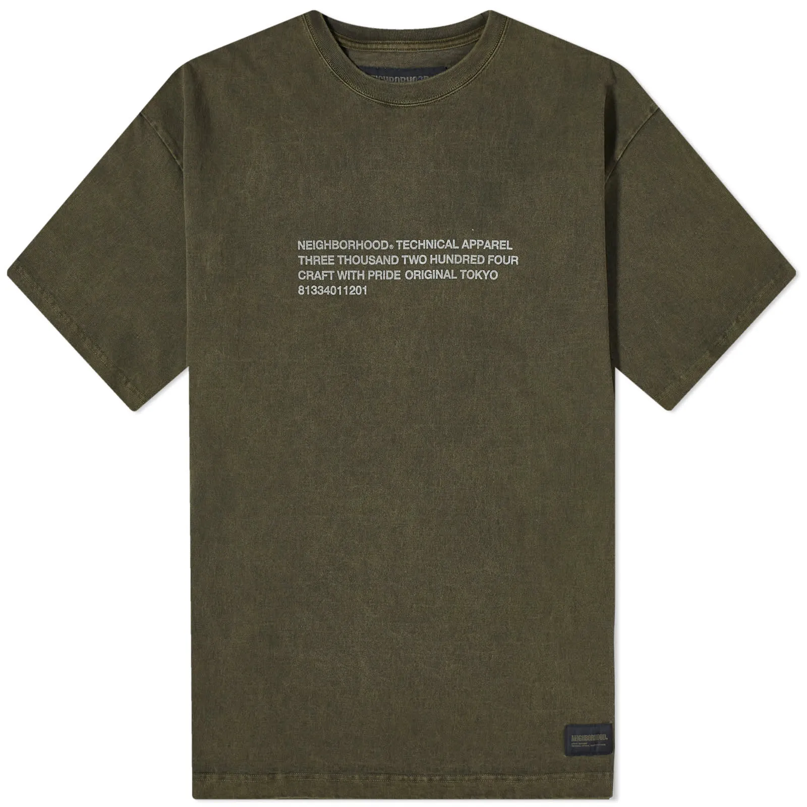 Neighborhood Pigment Dyed T-Shirt in Olive Drab