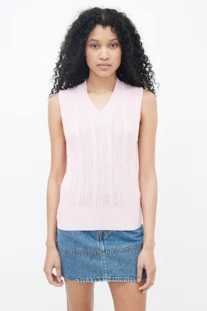 Pink Cable Knit Vest