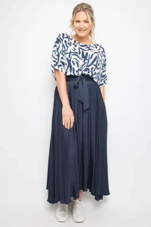 PQ Collection - Twirl Tie Skirt - Navy