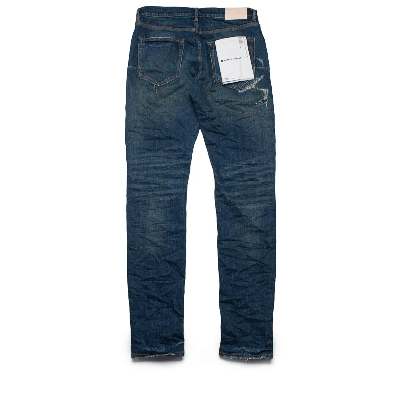 Purple Brand Low Rise Skinny Leg Light Destroy Jean - Dark Indigo