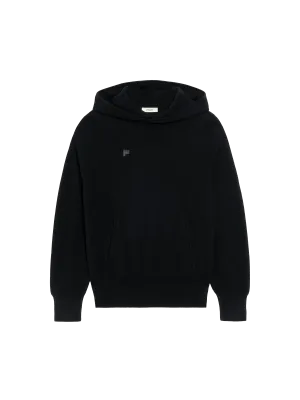 Recycled Cashmere Hoodie—black