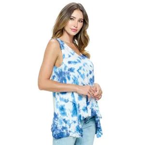 Ruffled Hem Tie Dye Tank Top