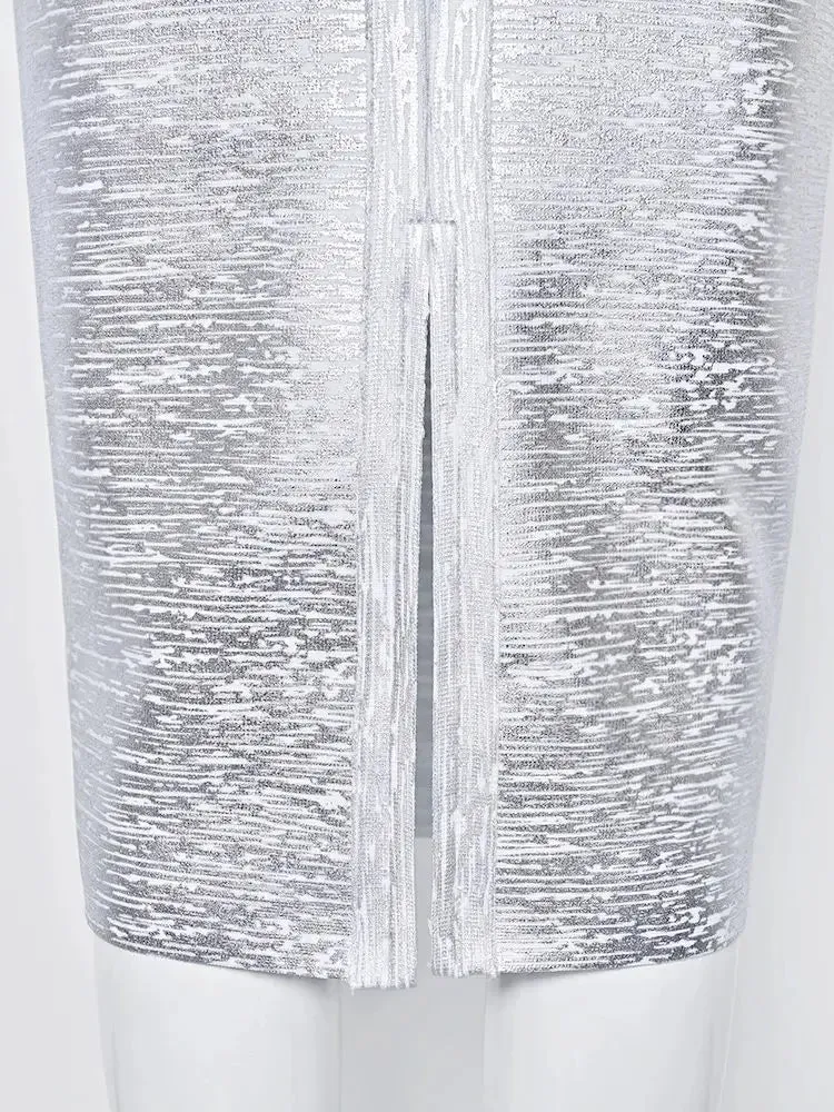 Silver Gold Metallic Bandage Skirt