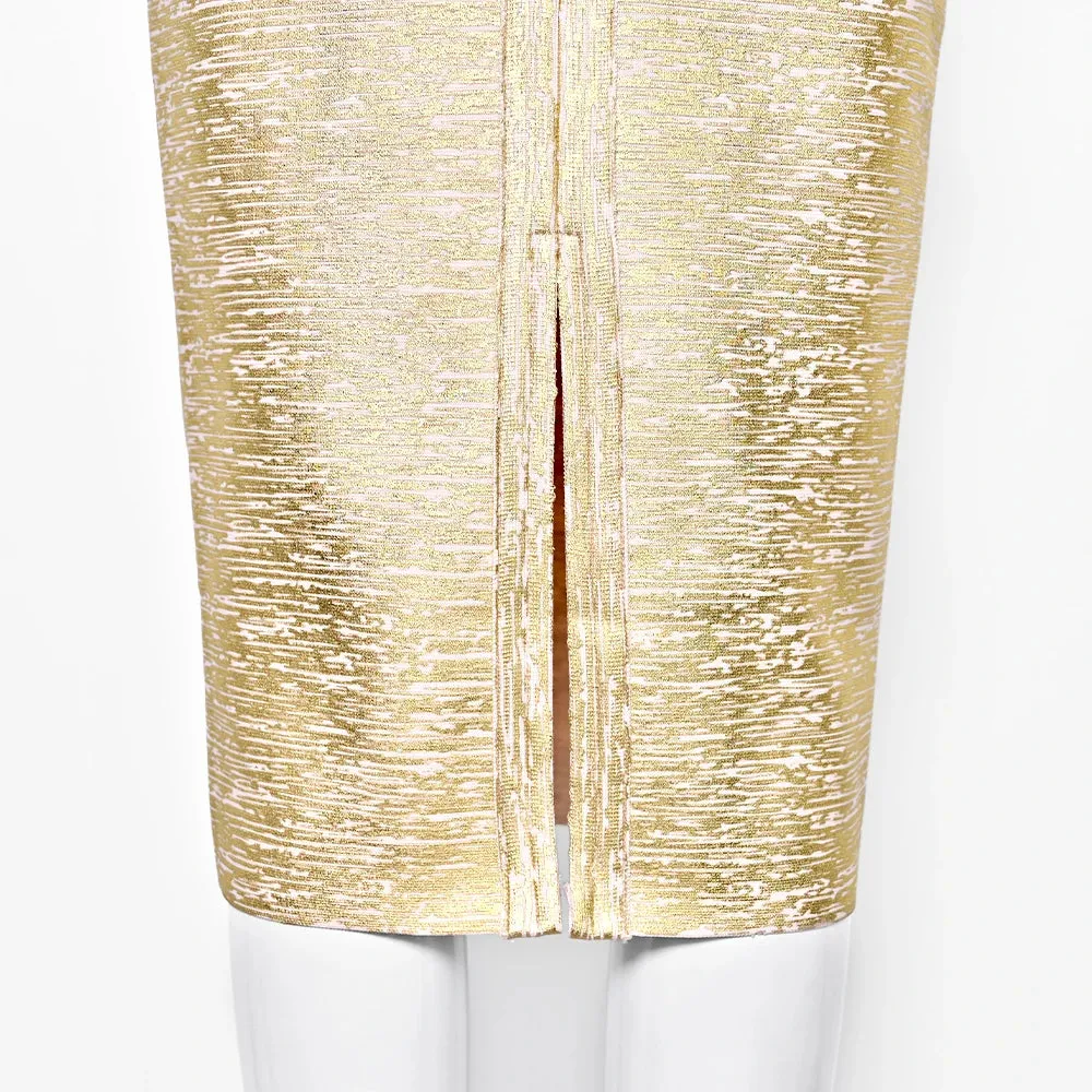 Silver Gold Metallic Bandage Skirt