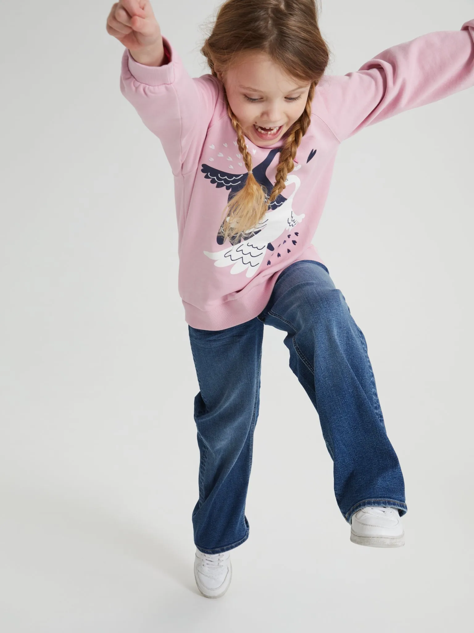 Swan Print Kids Sweatshirt