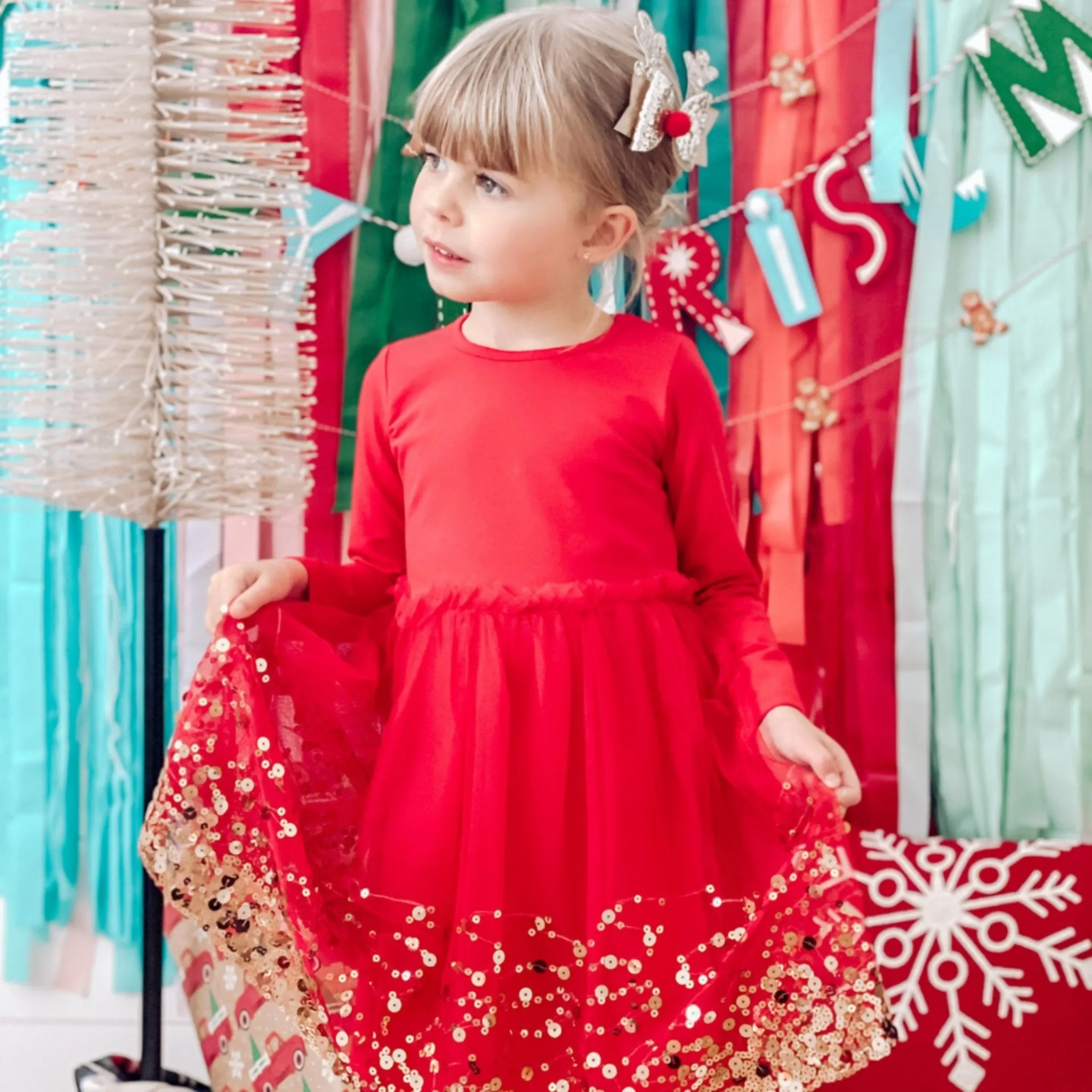 Sweet Wink Infant to Youth Girls Red Sequin Dress