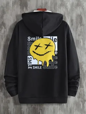 SXV  'SMILE’ Printed Cool Aesthetic Sweatshirt Hoodie