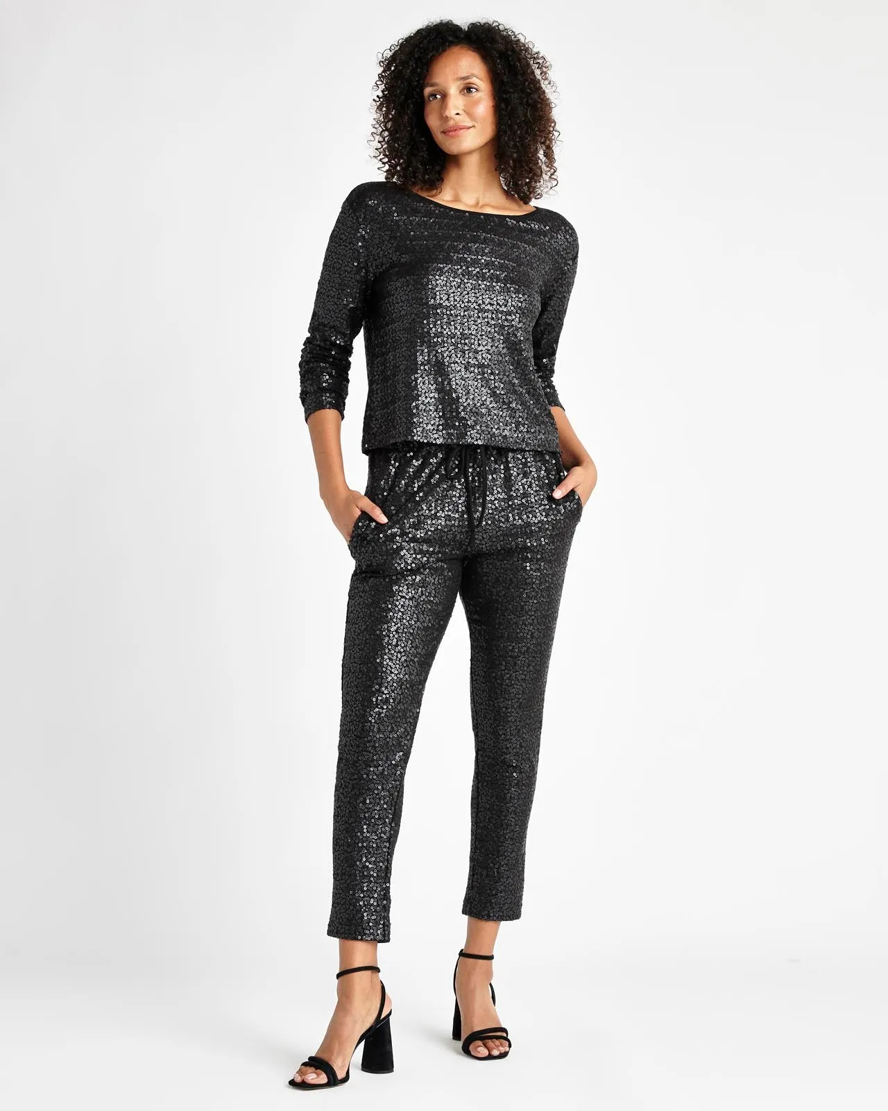 Tavi Sequin Long Sleeve Top