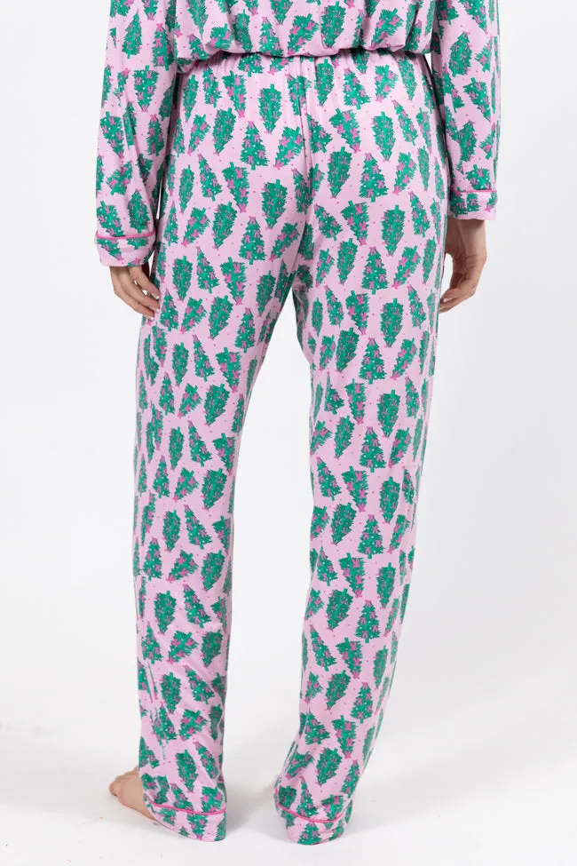 Under The Stars In Pink Pines Bamboo Pajama Pants FINAL SALE