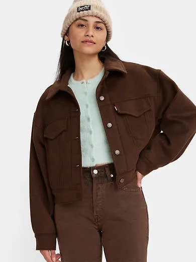 Wool Baby Bubble Oversized Trucker Jacket